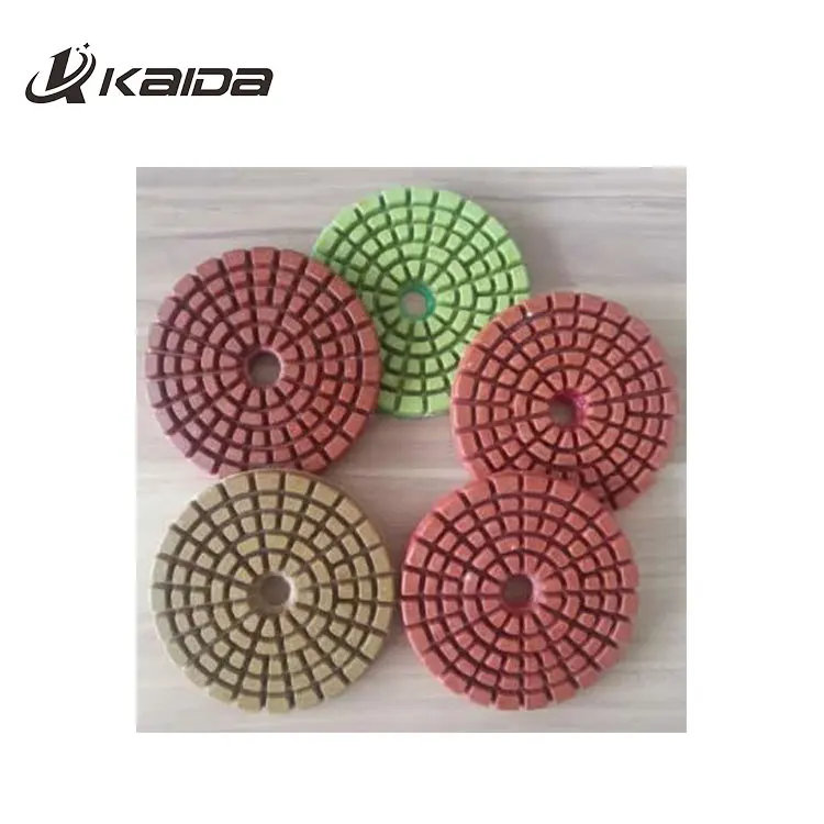 4 Inch D100mm 7 Steps Diamond Flexible Wet Polishing Pads for Angle Grinder for Stone