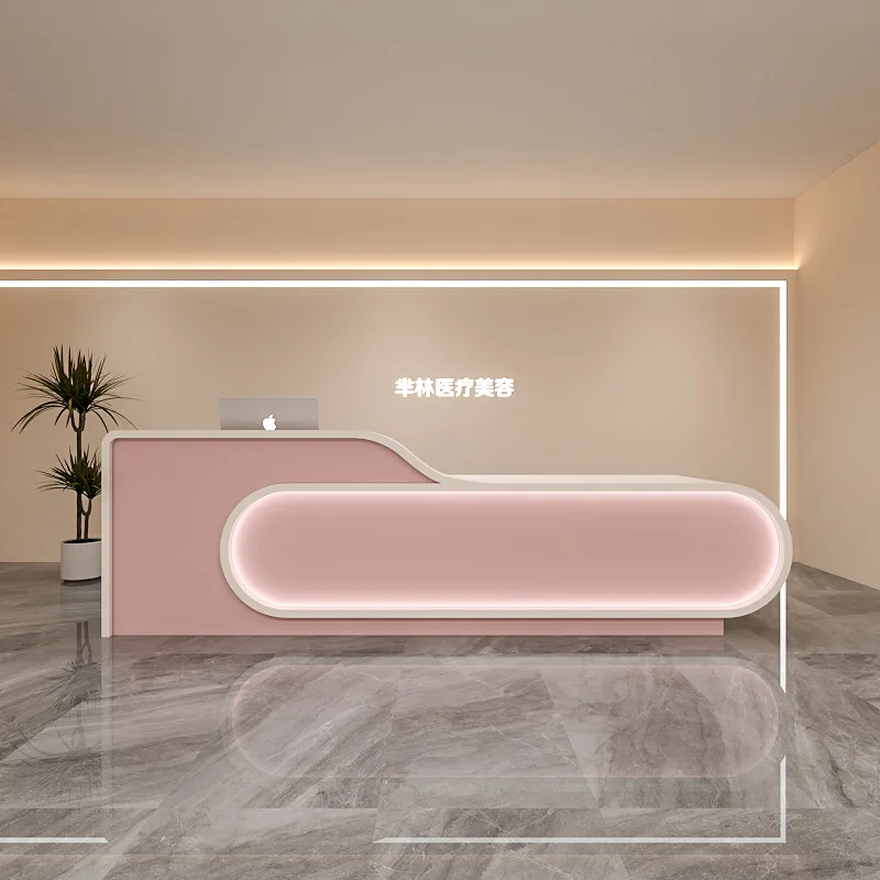 2024 Reception Furniture New Modern Simplicity Customized reception desk cashier table reception desk beauty salon