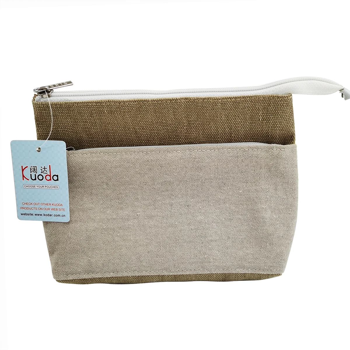 Fashion Double Zipper Canvas Cosmetic  Bag zipper Makeup zipper Pouch Bag canvas