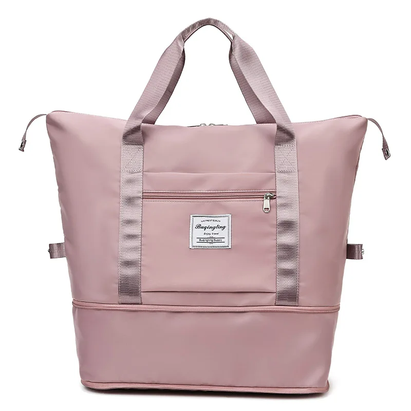 Fashion Luggage Portable Unisex Duffel Bags Organizer Polyester Luggage Bag Adjustable Large  Custom Logo Travel Bag With Strap