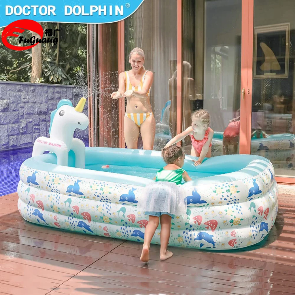 Summer water kids Pool Inflatable Pool Unicorn spray Adult kids universal pool suitable for garden indoor outdoor backyard water