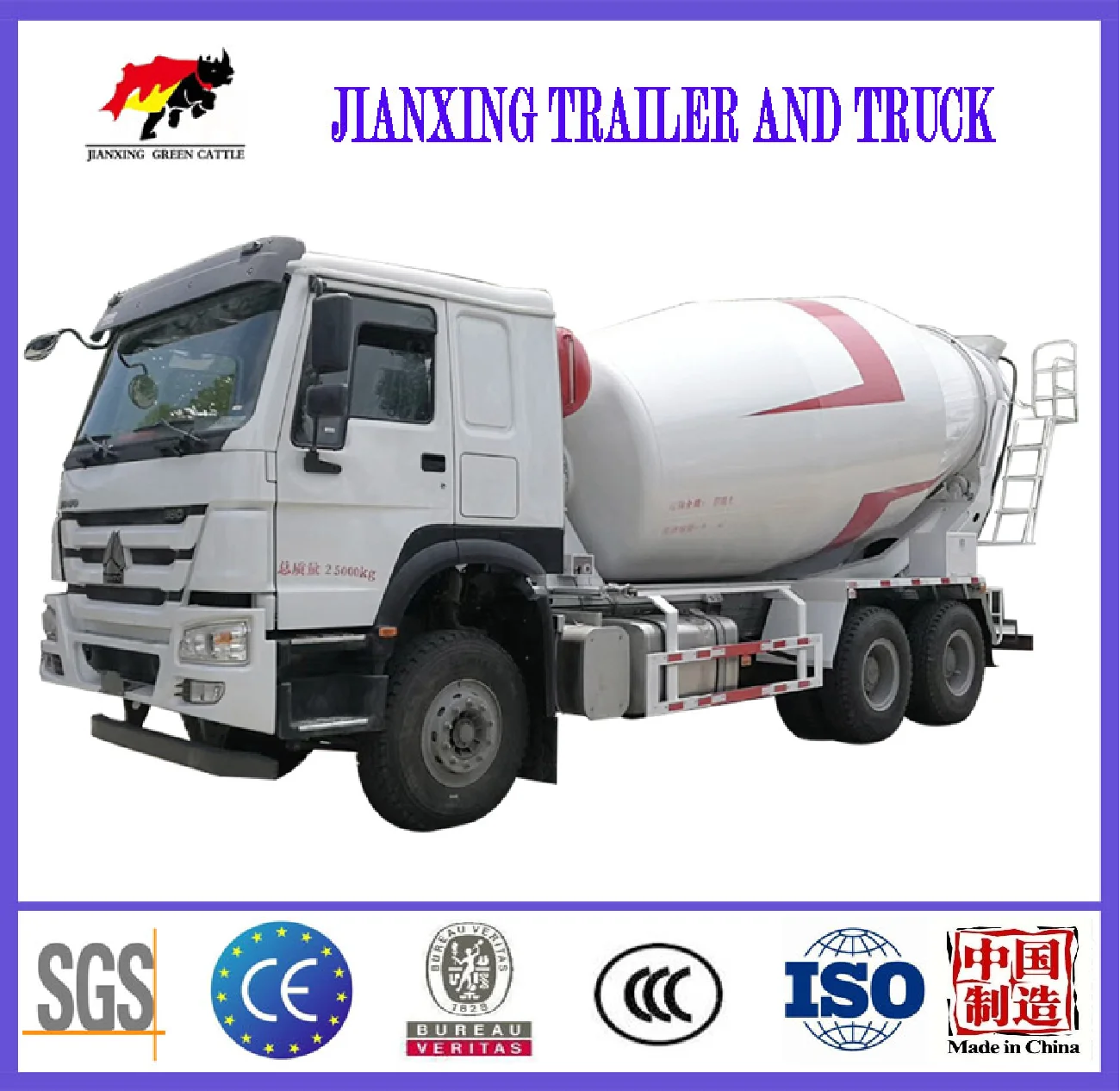China Hottest Selling New 8 Cubic Meters Self Loading 6x4 Concrete Mixer Truck