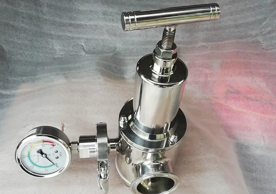 For  hygienic sanitary SS304 SS316L 3A/SMS/DIN/ISO standard Sanitary  pressure reducing valve PRV with pressure gauge