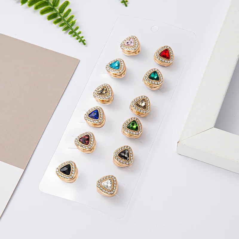 Muslim Multi-Use Rhinestone Magnetic Scarf Brooch heart Magnetic Hijab Pins for women