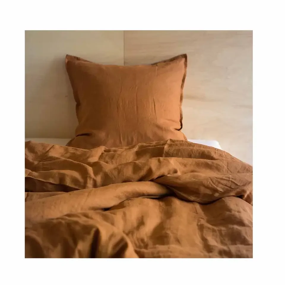 Customized Eco-Friendly Degradable Luxury Organic Hemp/Linen Home Bedding Sets Hemp Bed Sheet and Pillowcase