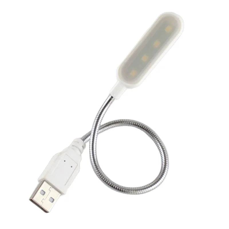 Flexible Bright Cute Mini 4 LED USB Book Light Computer Lamp Reading Lamp For Laptop Notebook Computer PC For Students Worker