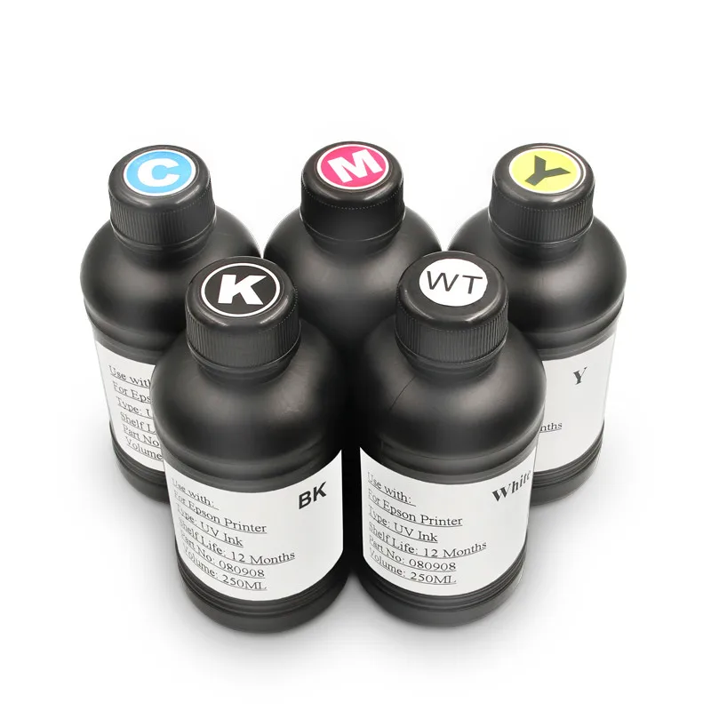 OCBESTJET LED UV Ink 250ML For Epson L1800 1390 L800 1400 1410 1430 1500W R280 R290 R330 Printer (BK C M Y White)