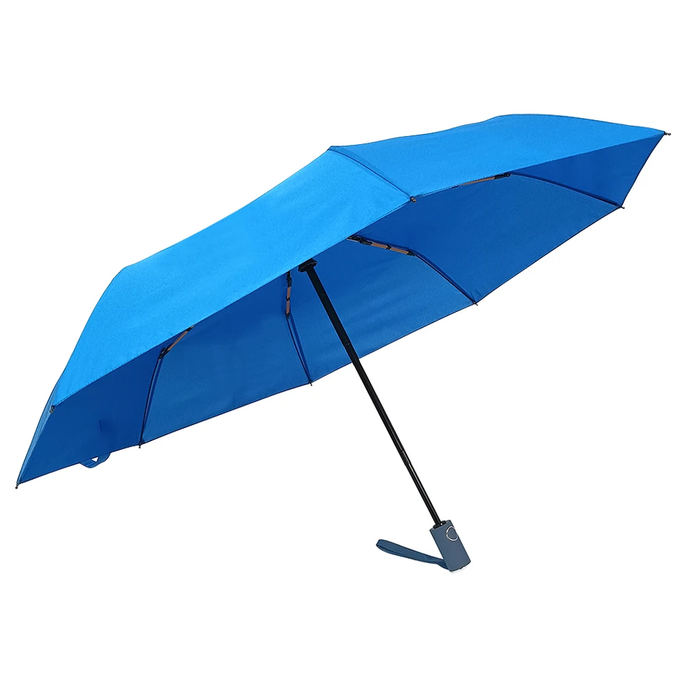 23" Auto open and close 3 fold 10k travel black umbrella