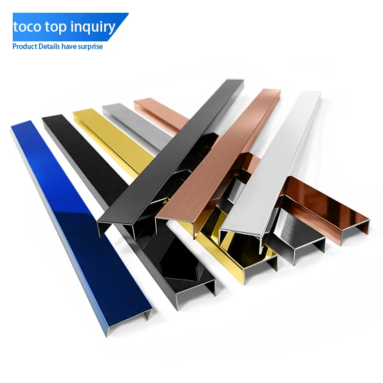 Toco Selling T Shape Aluminum Tile Trim Profile Bindings Acid-resistant Rectangle Silver Angle Aluminum Ceramic Tile Trim