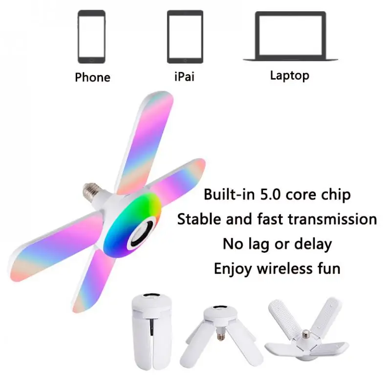 Hot Sell Modern Dinning Home Decoration Fan Bulb Projector Music Ceiling Multifunction Adjustable Fan Light Led Rgb