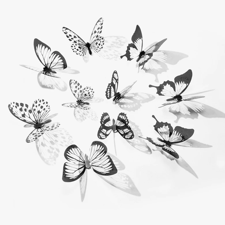 Realistic PVC 3d butterfly wall sticker for wall decoration and wedding decoration PVC18130
