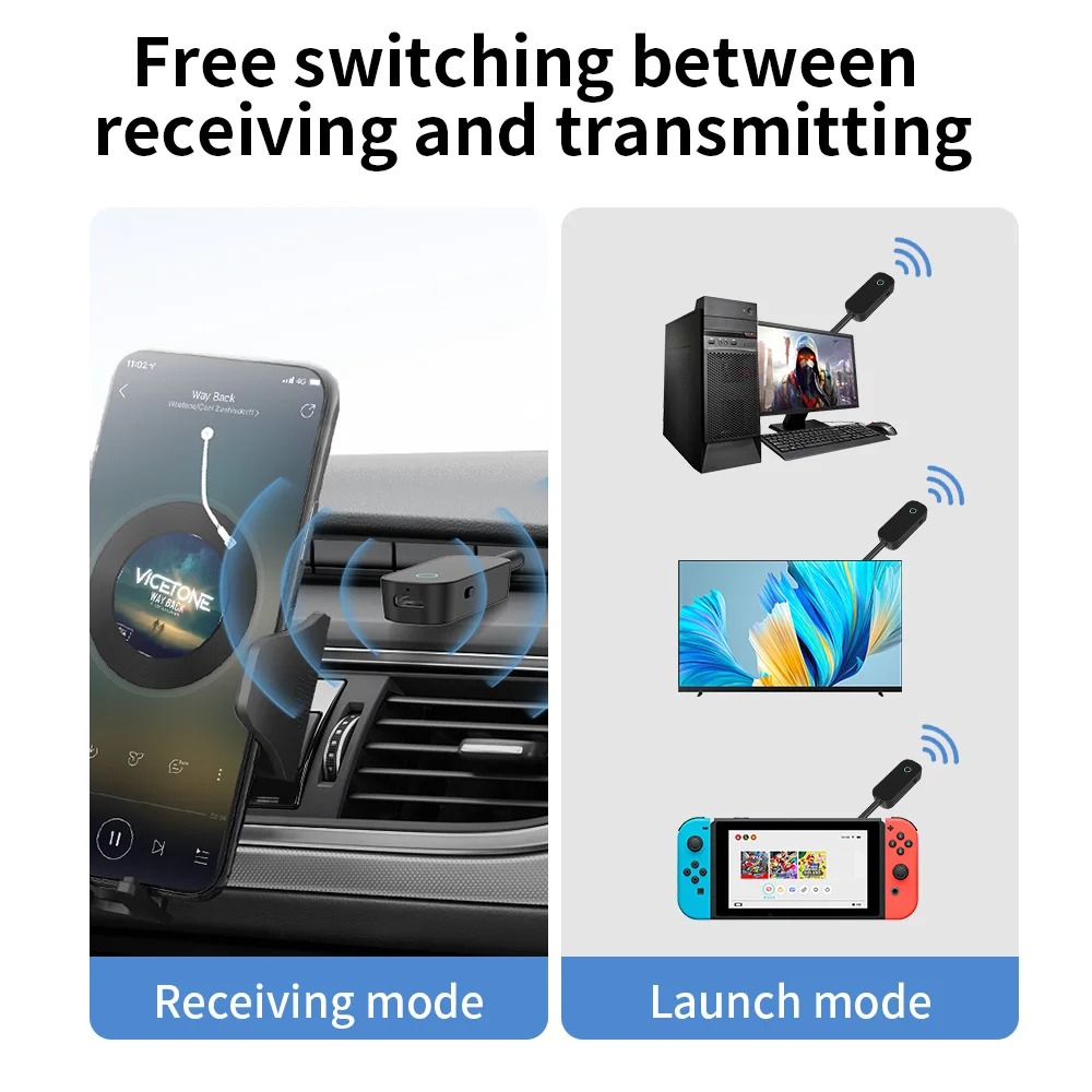 Aux Bluetooth Adapter for Car  Bluetooth 5.0 Transmitter Receiver Portable Wireless Bluetooth Adapter Radio Headphones Speakers