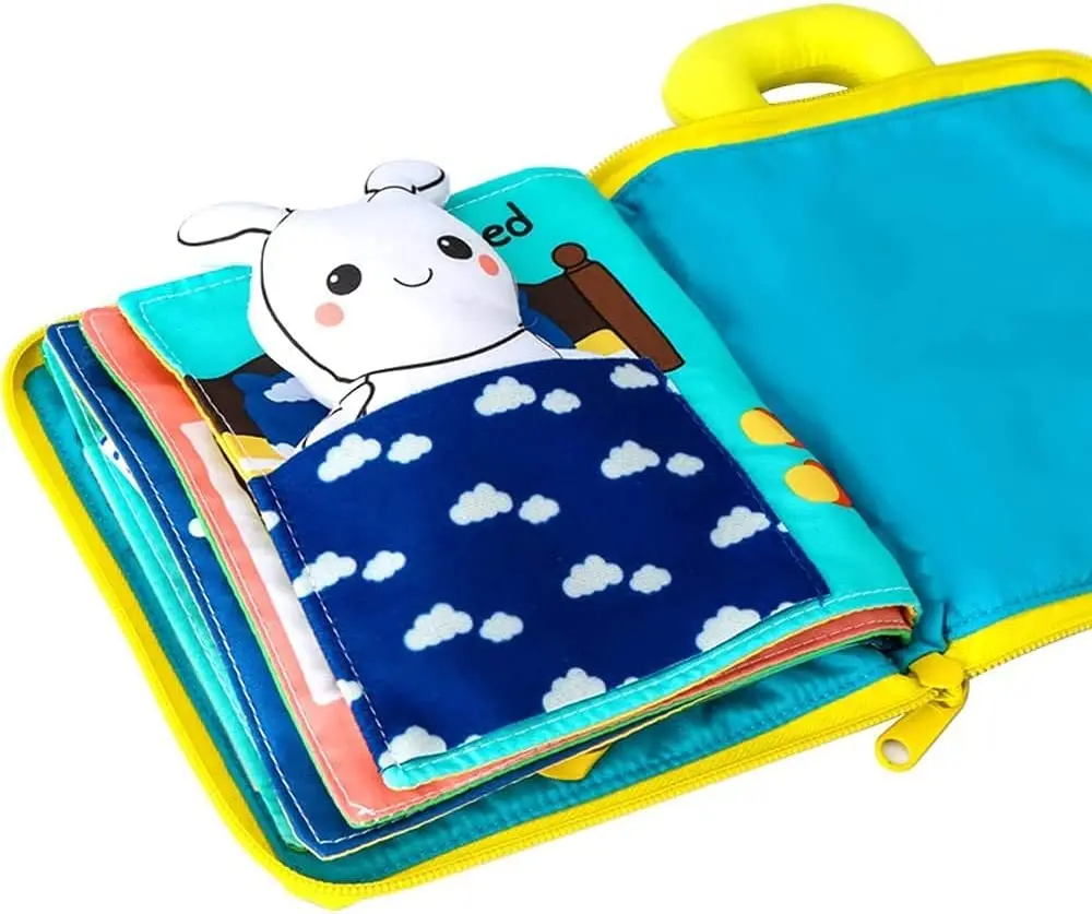 Custom Quiet Book Fabric Activity Soft Baby Books Touch and Feel Cloth Activity Crib Hanging Toys for Baby /Toddler