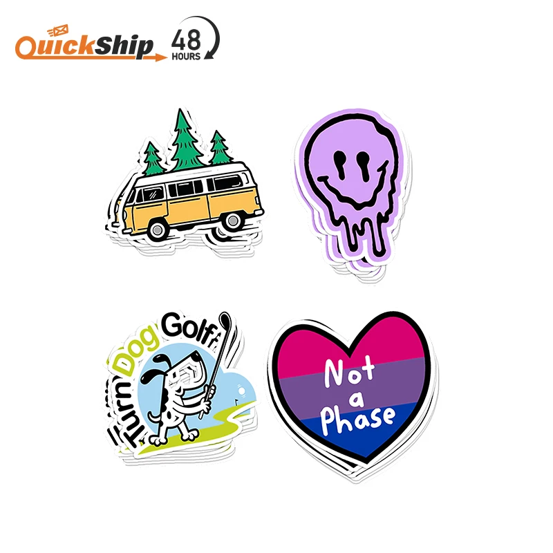 Custom Stickers Your Own Logo Name Label PVC Vinyl Waterproof Die Kiss Cut Kawaii Cute Laptop Aesthetics Sticker Self Adhesive