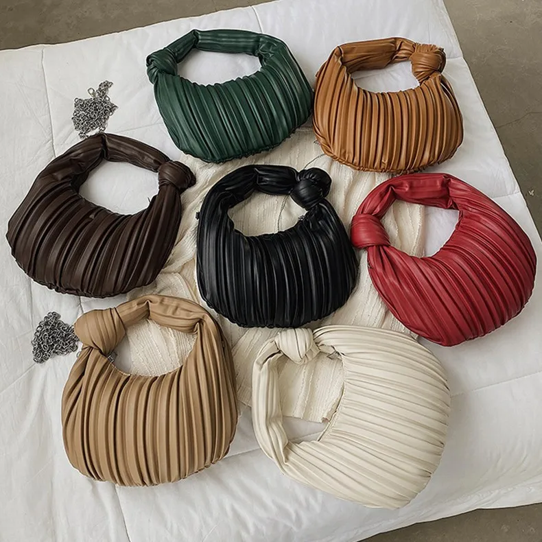 Fashion Pu Handbags For Women 2023 Small Jelly Chain Shoulder Bag Lady Half Moon Designer Bag Tassel Woman Dress Bags