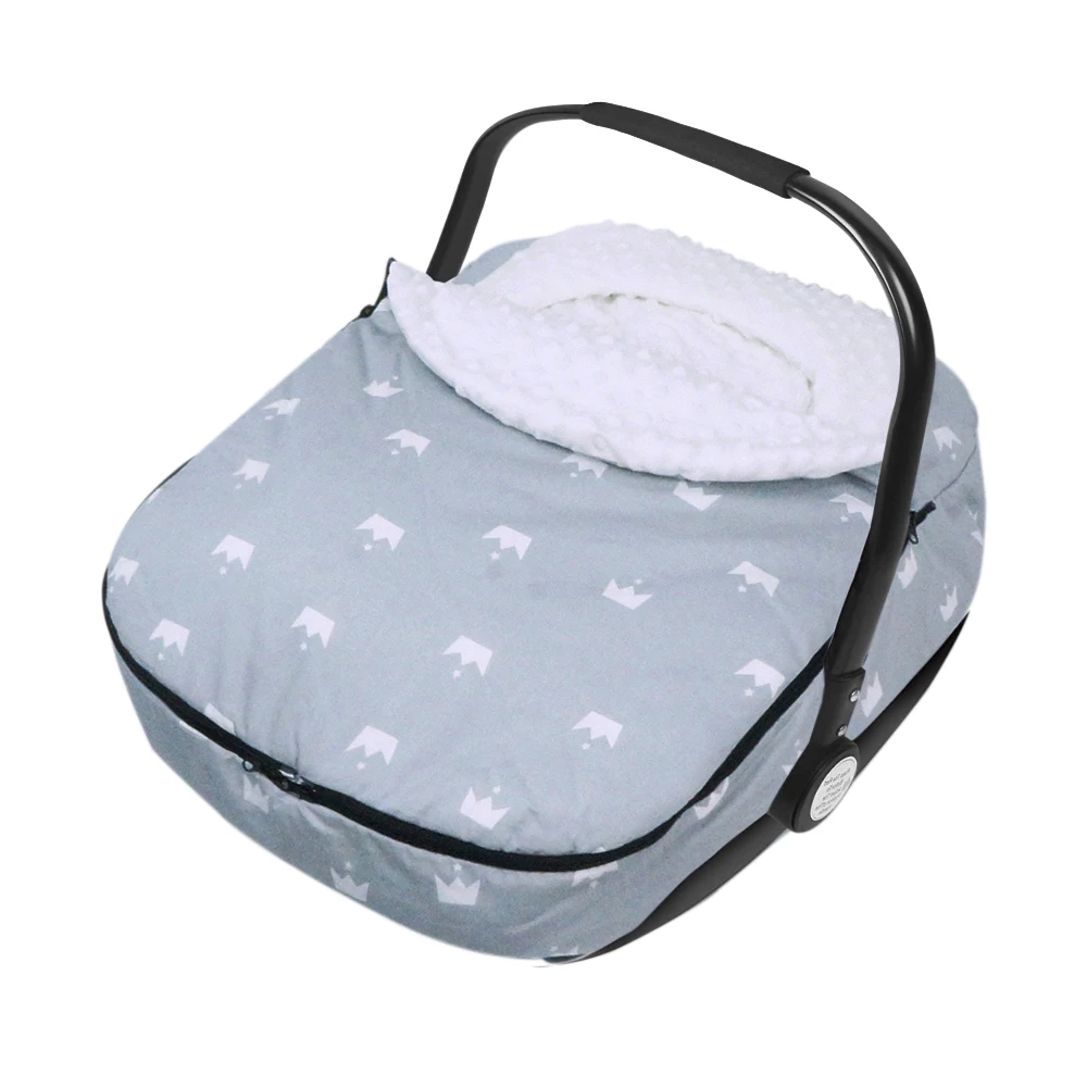 Winter Car Seat Cover for baby Stroll Heather.Plush Fleece Infant Carseat Canopy with Mesh Ventilation Hole,Warm and Snug