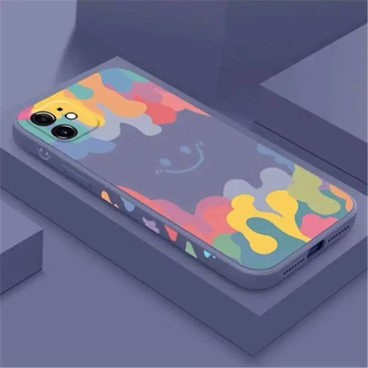 Cute Soft Smile Pattern Tpu Phone Case For Iphone 7-14 Pro Max With Lanyard Hole,For Iphone 14 Smile Case