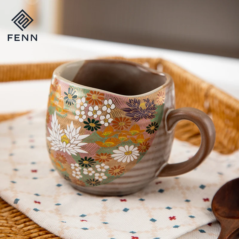 Vintage style Cartoon Cat Design Handmade Ceramic Coffee & Tea Mug Cute Breakfast Milk Tea Water Cup Coffee Mug