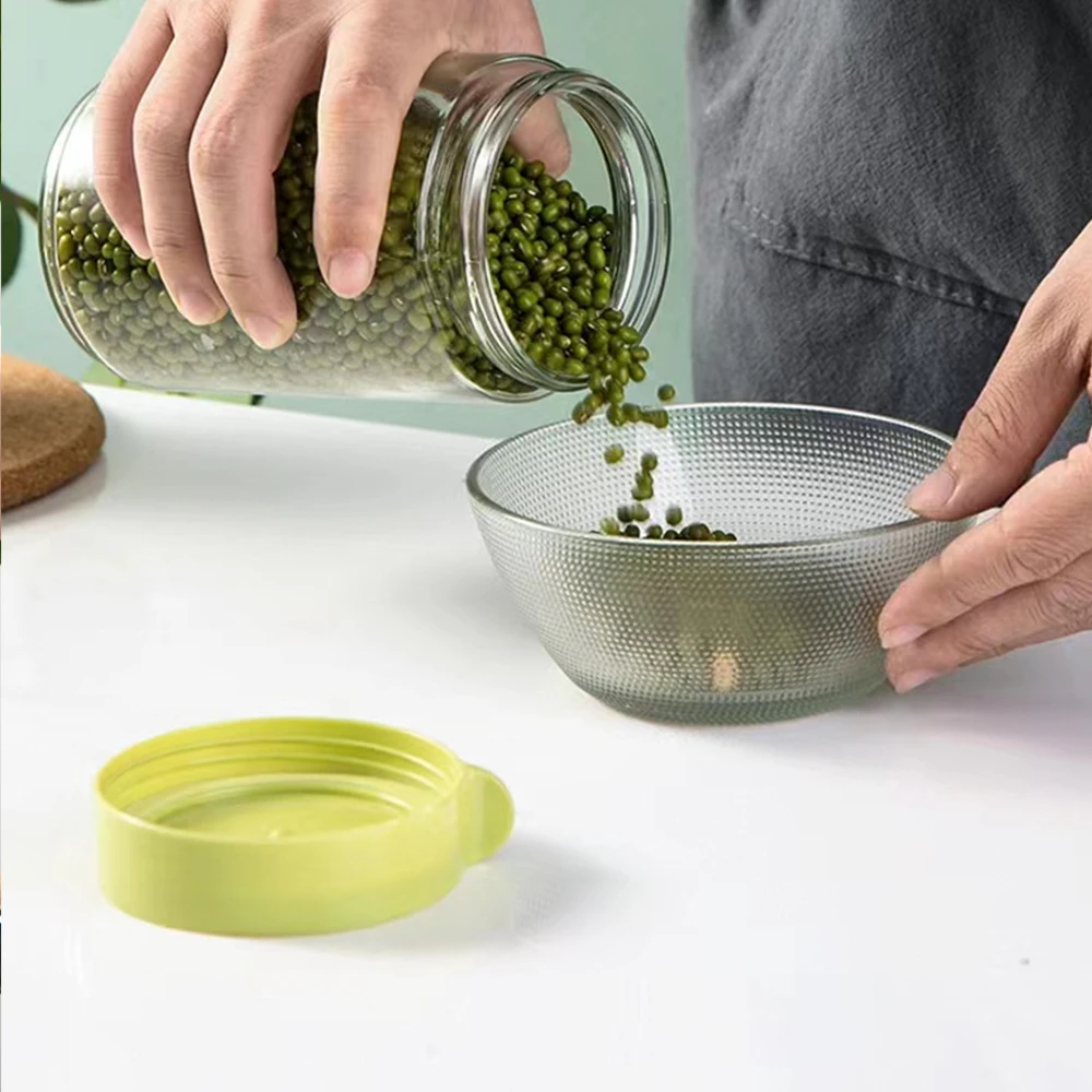 Factory Kitchen Locking Lid Storage Glass Jar Plastic Glass Spice Jars Set Storage Food Container Boxes For Herb & Spice Tools