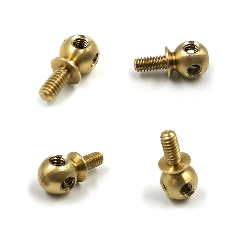 Brass custom cnc machining string ball head screw with threaded hole