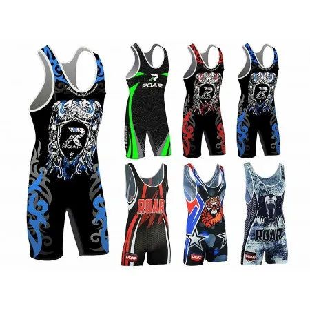 
Custom Spandex wrestling tights wrestling suits sublimation wrestling singlets for Men 