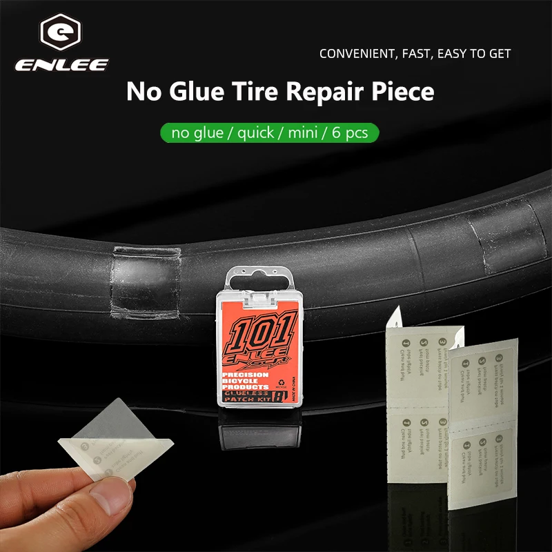 ENLEE Glueless Cycling Tire Patch Kit Road Mountain Bike Tire Repair Tool Set