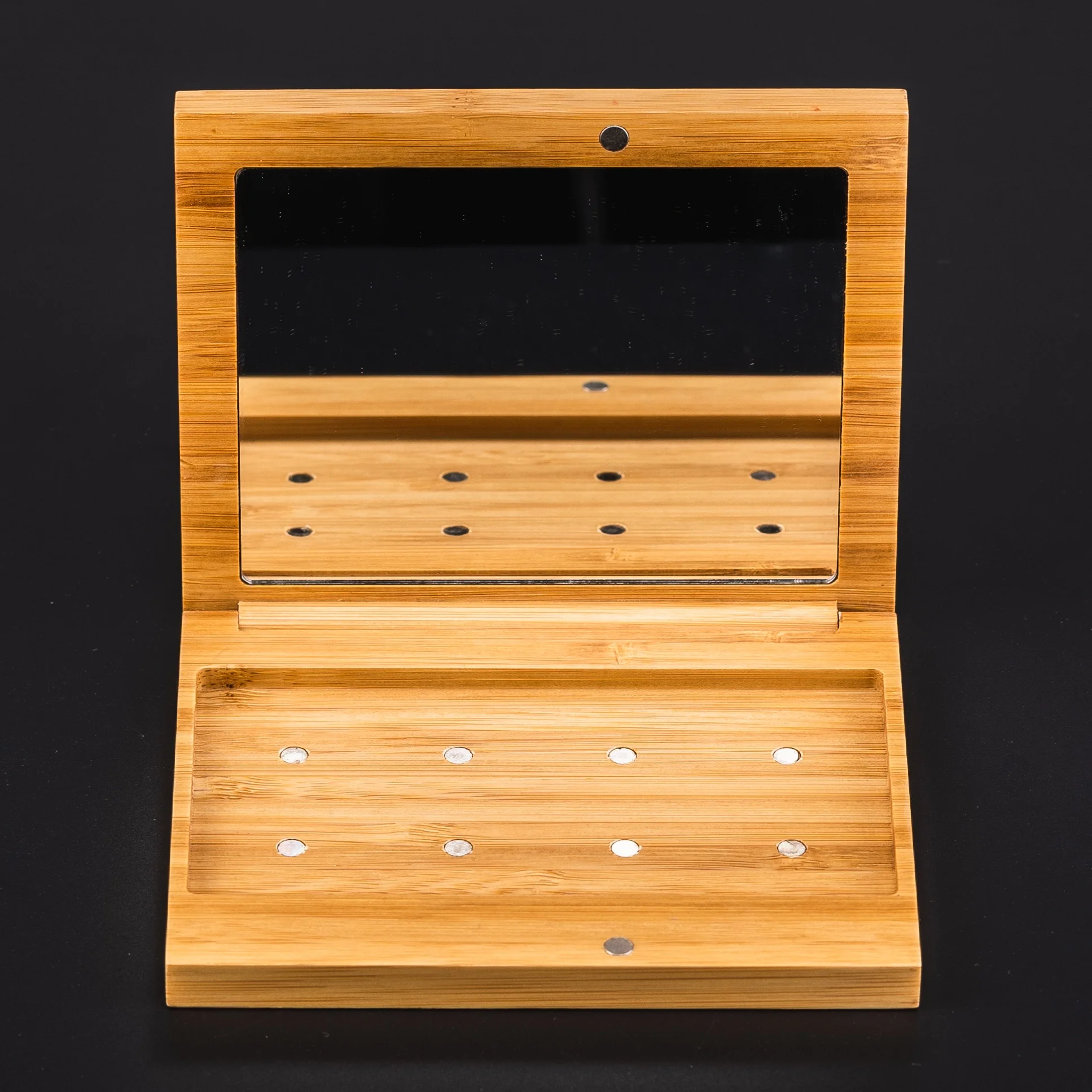 High quality empty make up packaging bamboo eye shadow palette case