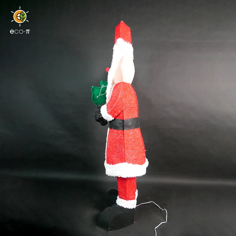 Solar USB charging outdoor waterproof Christmas decoration 3D SANTA WITH TREE Christmas led lights