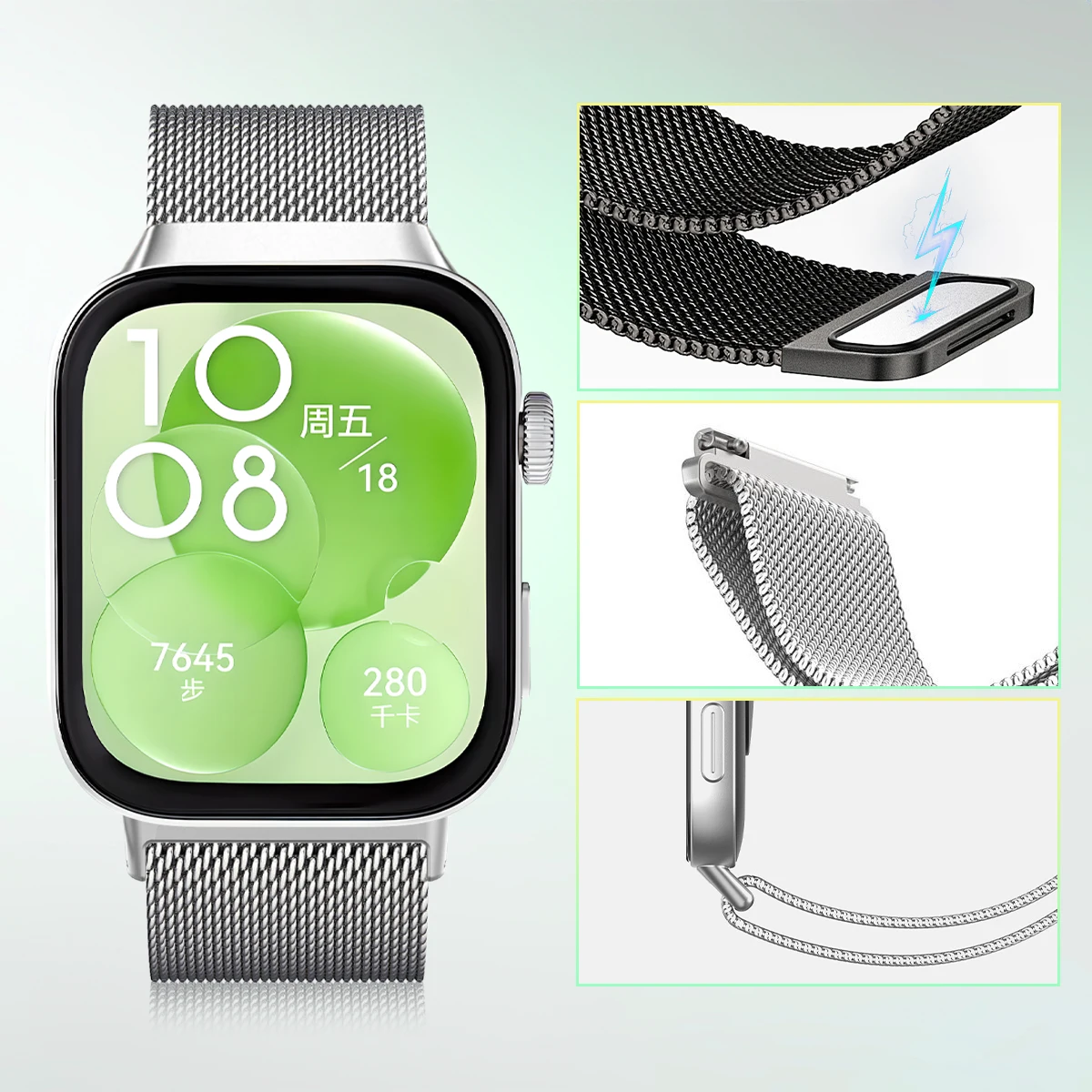 Milanese Loop Band For Huawei Watch Fit 3 Strap Smart Magnetic Stainless Steel Correa For Huawei fit 3 Watchband Accessories