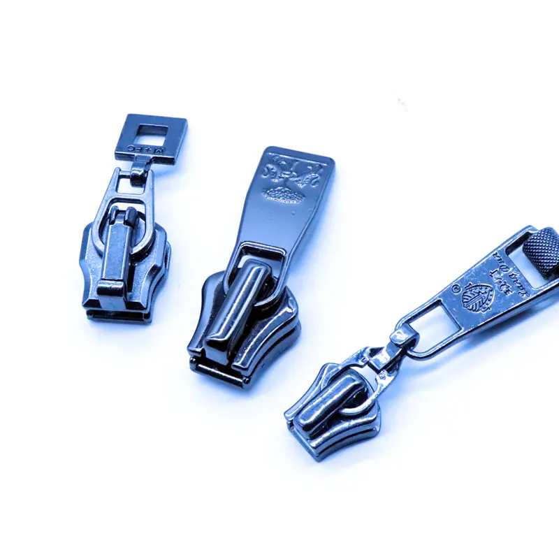 Metal Zipper Puller Custom  5 Logo Leather Zip Slider