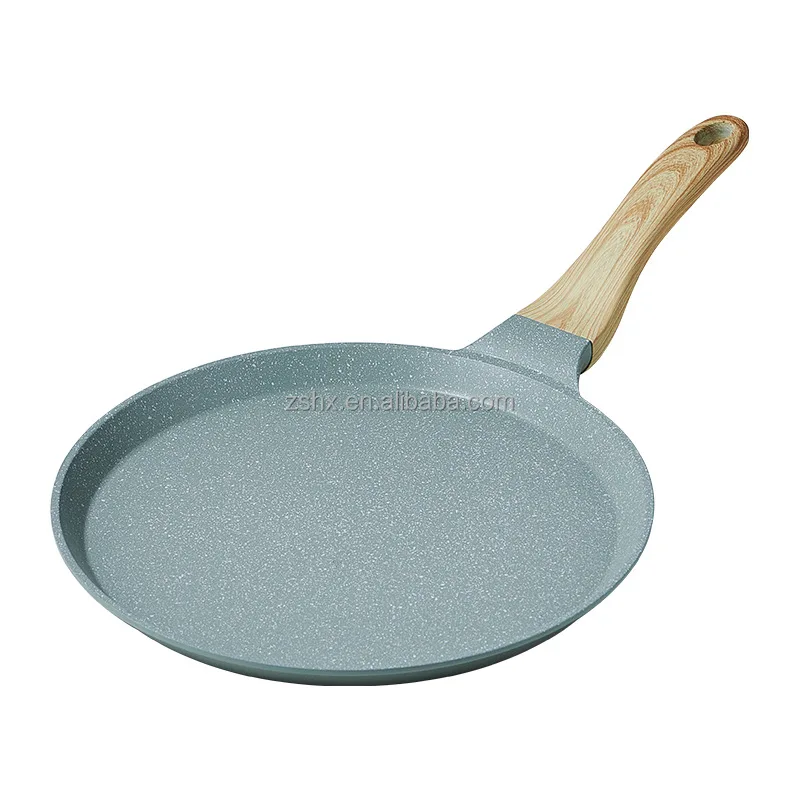 OEM popular non stick and non toxic ceramic coating round die cast aluminum pizza pan with wood handle