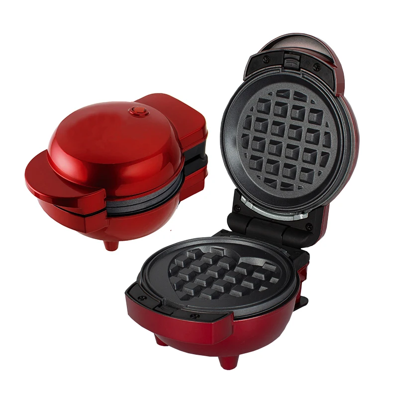 4 in 1 Mini Waffle Maker with Removable Plates Mini Pancake Donut Heart Shape Waffle Maker and Small Waffle Maker
