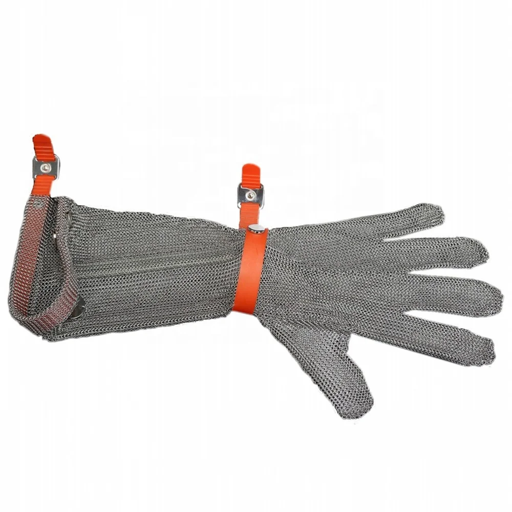 Ant Cut 9 Level EN1082 Chainmail Work Meat Cutting Hand Protect Long Sleeve Stainless Steel Metal Mesh Gloves for Butcher