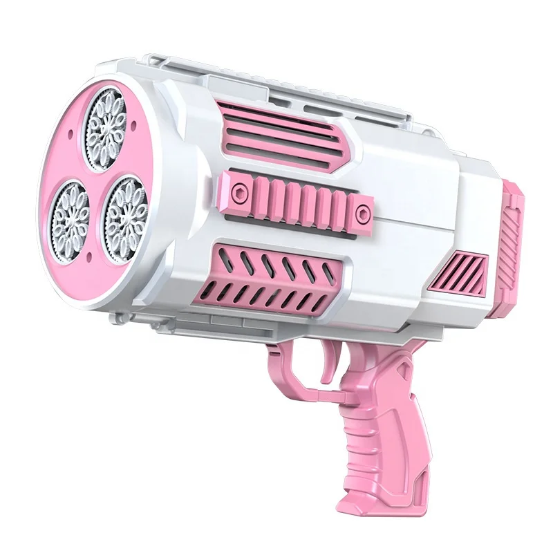 Factory wholesale  bubble toys  fully automatic with light bubble maker machine  69 holes bubble gun