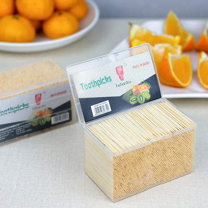 Factory wholesale cheap carbonized disposable double head clean wooden hotel environment friendly fruit toothpick