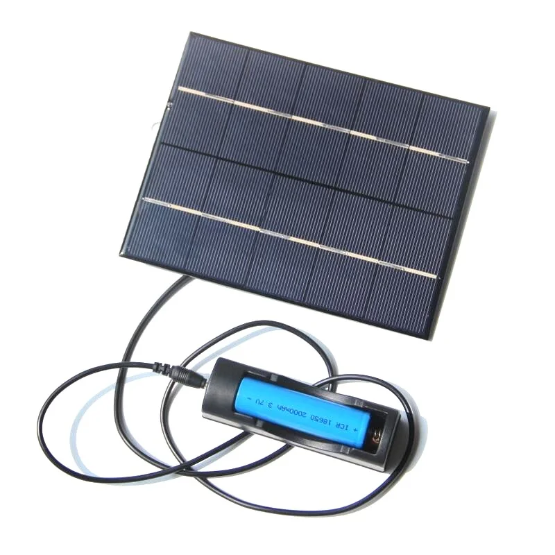 BUHESHUI Mini Multi-purpose 3.5W Solar Cell With DC35MM Base For 18650 Rechargeable Battery+USB Output For Mobile Power Banks