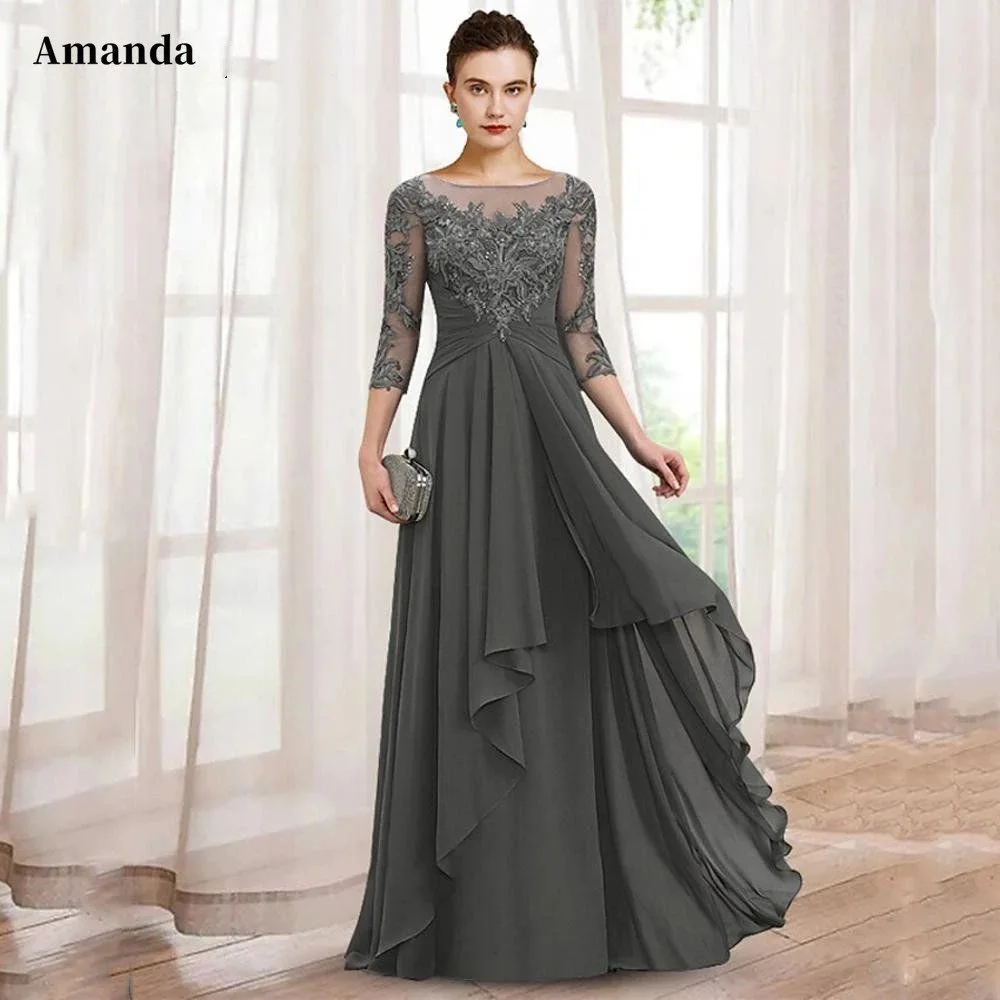 gown evening dress elegant casual women formal chiffon mesh sequin long sleeve maxi dresses