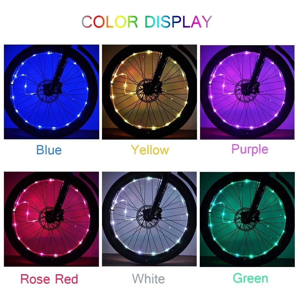 Waterproof Bright Bicycle Tire Lights Strip Safety Spoke Lights LED Bike Wheel Light