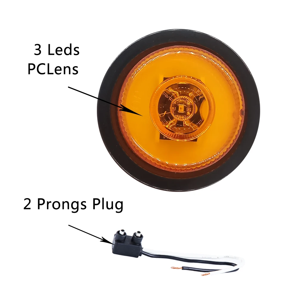 Truck Parts Accessories LED 2.5 inch Round side Marker and Clearance lights lamps for trucks/trailers/tractors