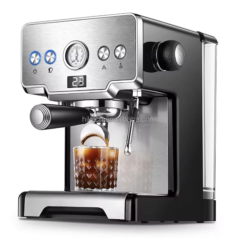 Small espresso coffee machine home office for fresh powder semi-automatic 15BAR pumping and milk foaming steam