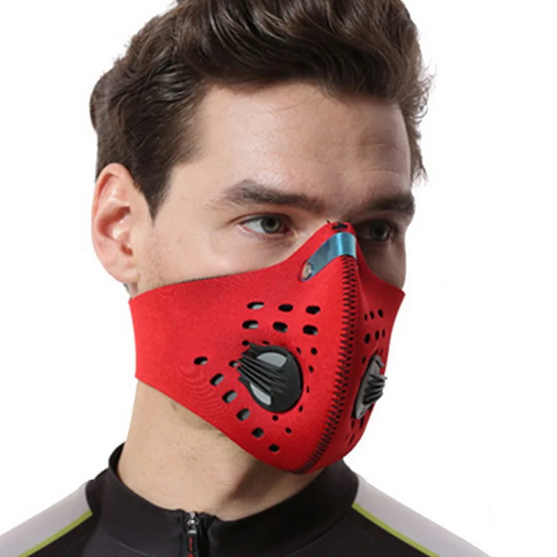 
Cycling Mascarilla Outdoor Bike Helmet Activated Carbon Breathing Valve Mouth mascarilla With Cotton Filter Dustproof Headband 