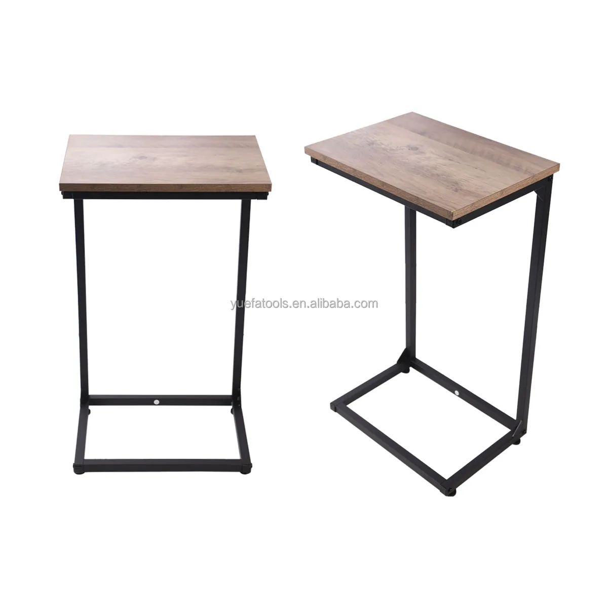 Side Table Sofa Accent Couch Table Metal Frame C Shaped End Table For Coffee Snack Laptop