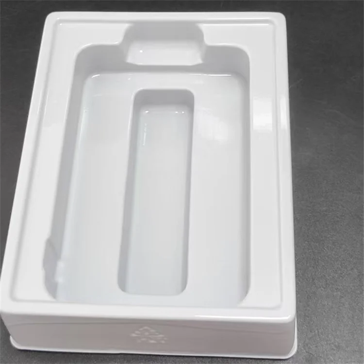 Plastic PET/PVC /PS White Matte Flocking Material Tray for Cosmetics Skin Care Set Plastic Blister Tray