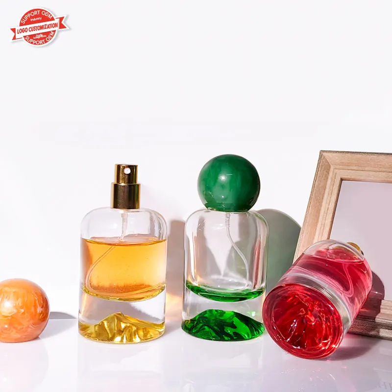 Volcanic crimp glass perfume bottle crystal white 30ml 50ml 100ml empty high-grade spray bottle