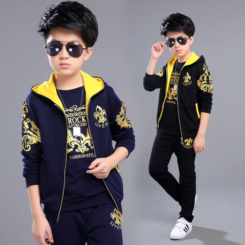 3PCS Children clothing big boys clothes sets autumn fashion Vest Teen boy suits clothes for kids