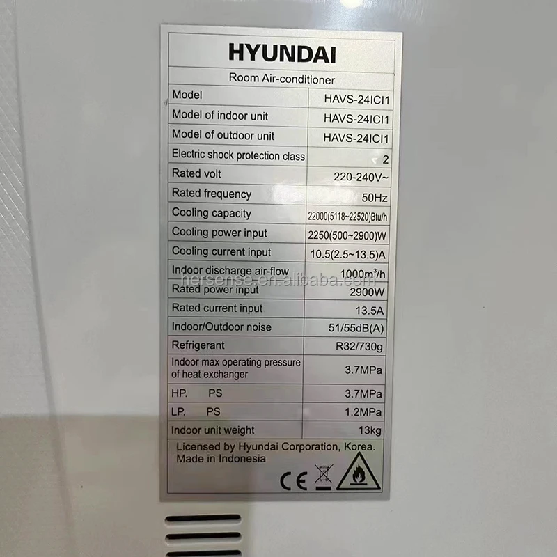 HYUNDAI Air Conditioners home appliances Wall Mounted Mini AC aircon Split Inverter R32 220v 24000btu Climatiseur Cooler