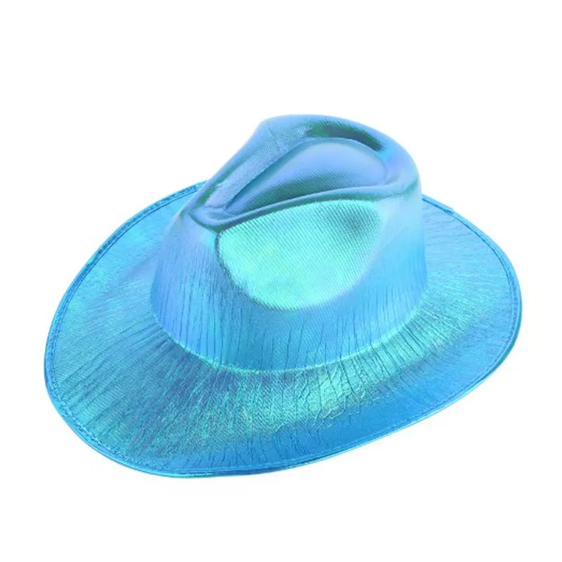 Adult Iridescent Holographic Party Favors Cowboy Hats Cowgirl Party Hat For Women In Metallic Colors