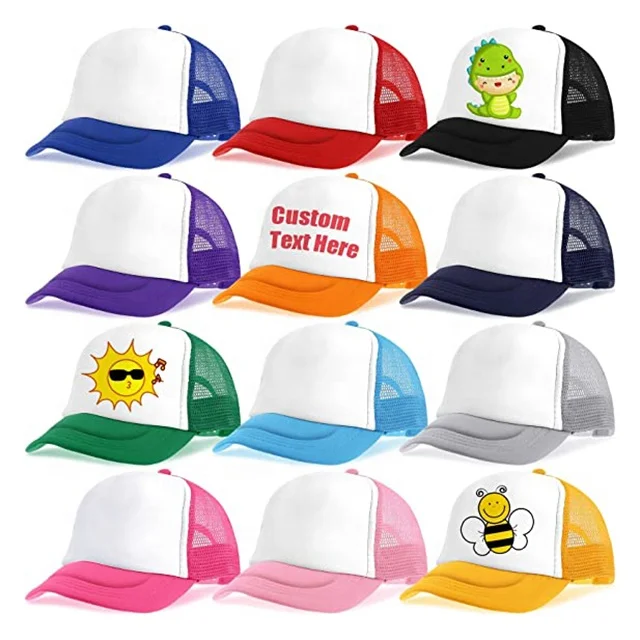 2023 Kids Baby Casual Foam Trucker Hats Wholesale Children 2 Tone Blank Mesh Trucker Cap