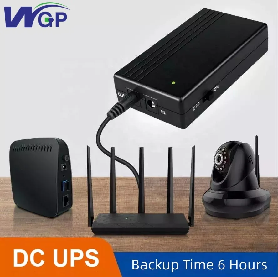 WGP MINI UPS Router wifi ODM OEM Portable Backup Battery USB Power Bank DC 12V wi-fi mini UPS for Wifi Router Modem CCTV Camera