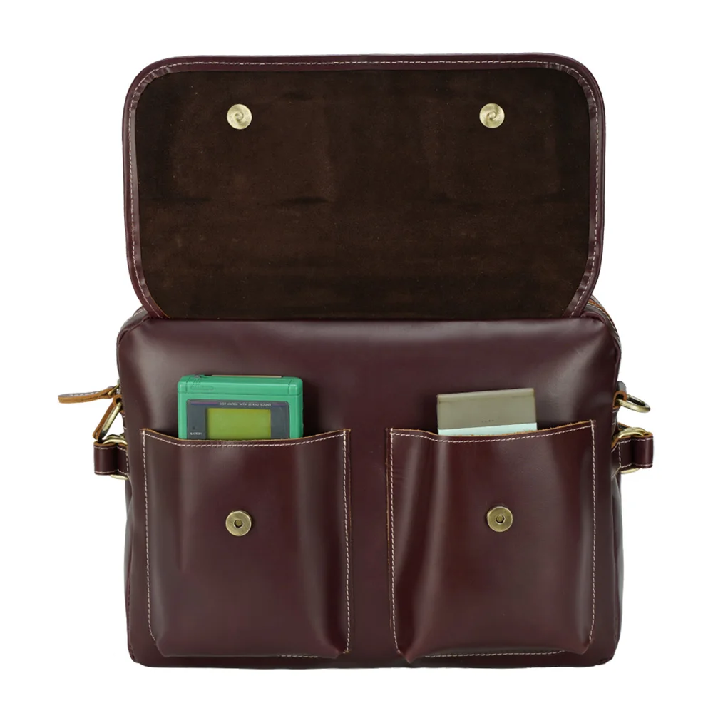  TIDING Custom прочный кожаный портфель с верхней отделкой Женский деловой из натуральной кожи для ноутбука